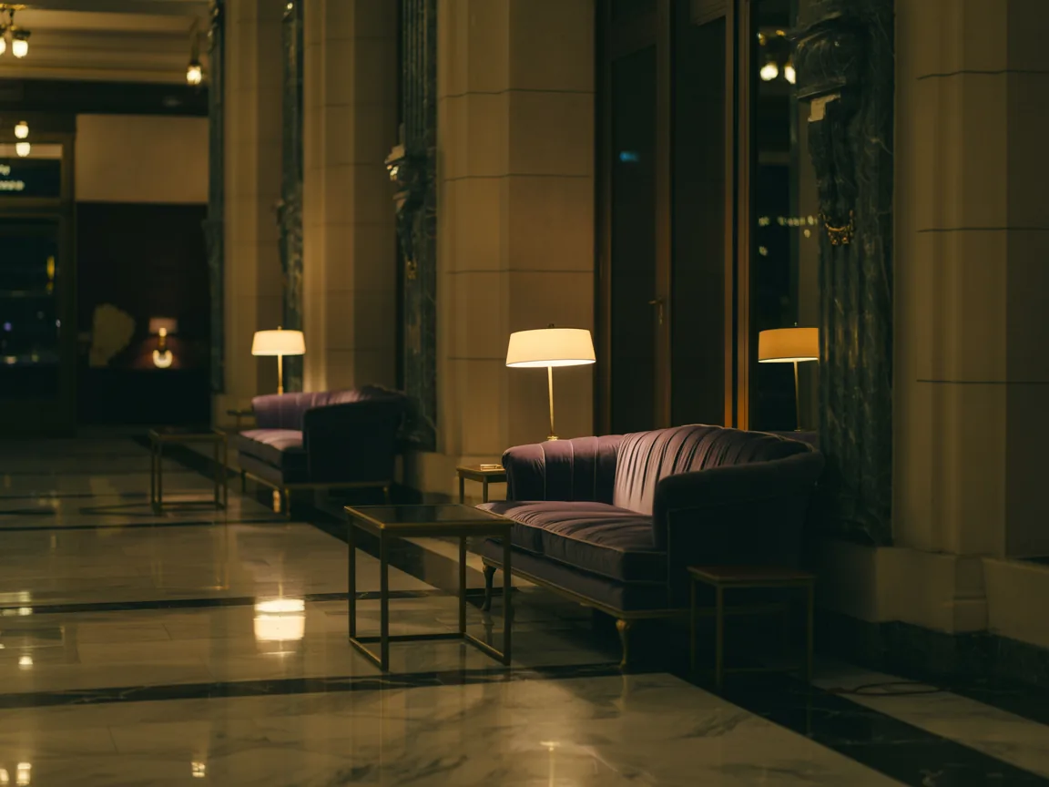 The lobby at midnight